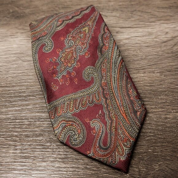 Polo Ralph Lauren Other - Polo Ralph Lauren Vintage Tie 100% Silk Made By Hand 70's Retro Paisley USA Made